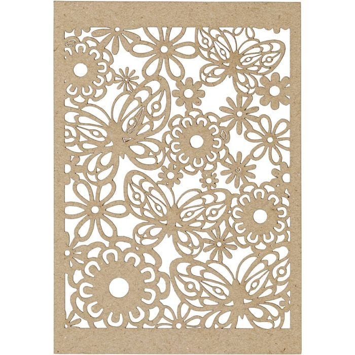 Karton mit Spitze, Blatt 10,5x15 cm, 200 g, Natur, 10Stk/ 1 Pck