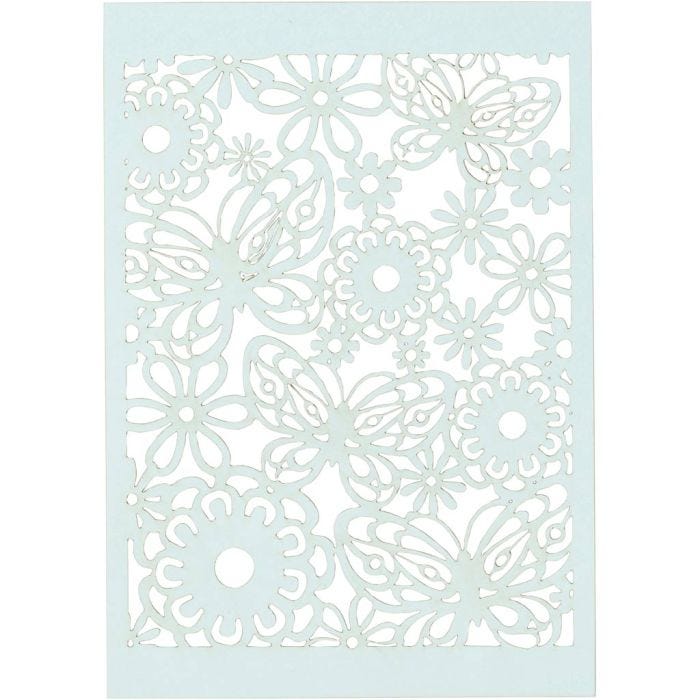 Karton mit Spitze, Blatt 10,5x15 cm, 200 g, Hellblau, 10 Stk/ 1 Pck