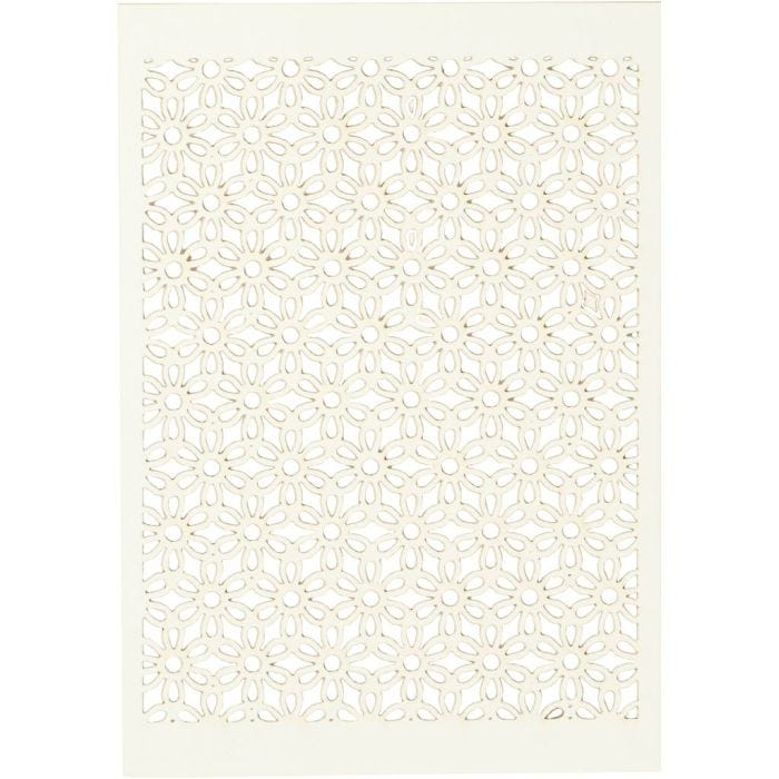 Karton mit Spitze, Blatt 10,5x15 cm, 200 g, Naturweiß, 10 Stk/ 1 Pck