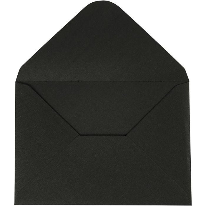 Kuvert, Umschlaggröße 11,5x16 cm, 110 g, Schwarz, 10Stk/ 1 Pck