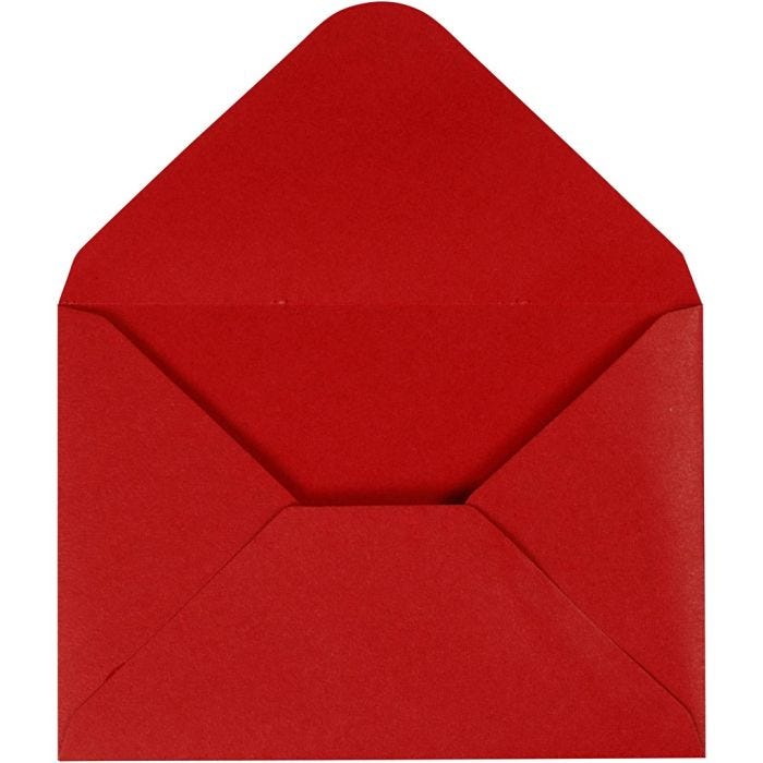 Kuvert, Umschlaggröße 11,5x16 cm, 110 g, Rot, 10Stk/ 1 Pck