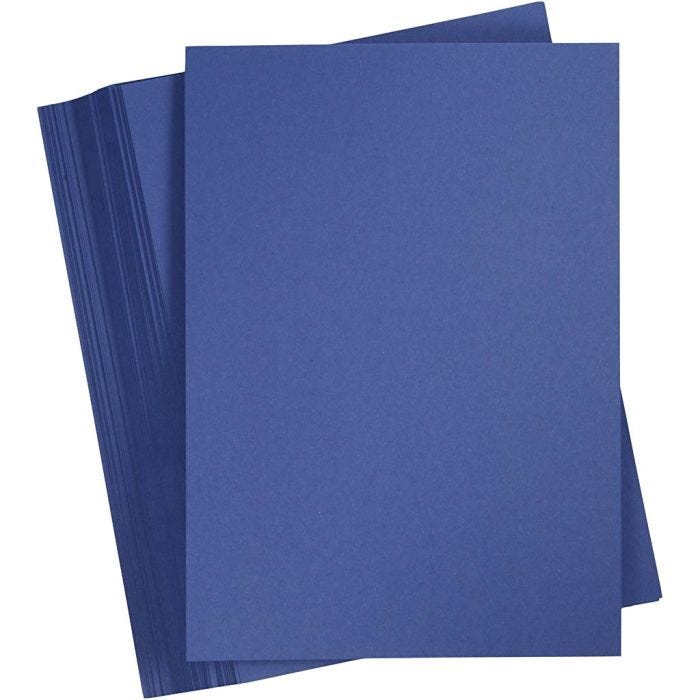 Karton, farbig, A4, Blatt 210x297 mm, 180 g, Dunkelblau, 100 Bl./ 1 Pck