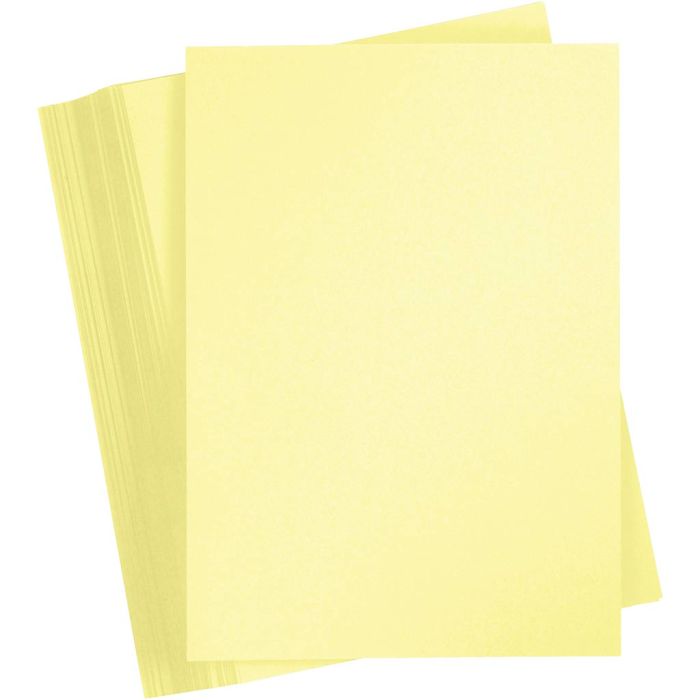 Karton, farbig, A4, Blatt 210x297 mm, 180 g, Hellgelb, 100 Bl./ 1 Pck