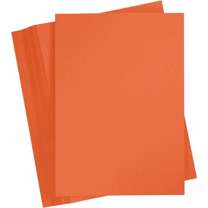 Bastelkarton, A4, Blatt 210x297 mm, 180 g, Orange, 100 Bl./ 1 Pck