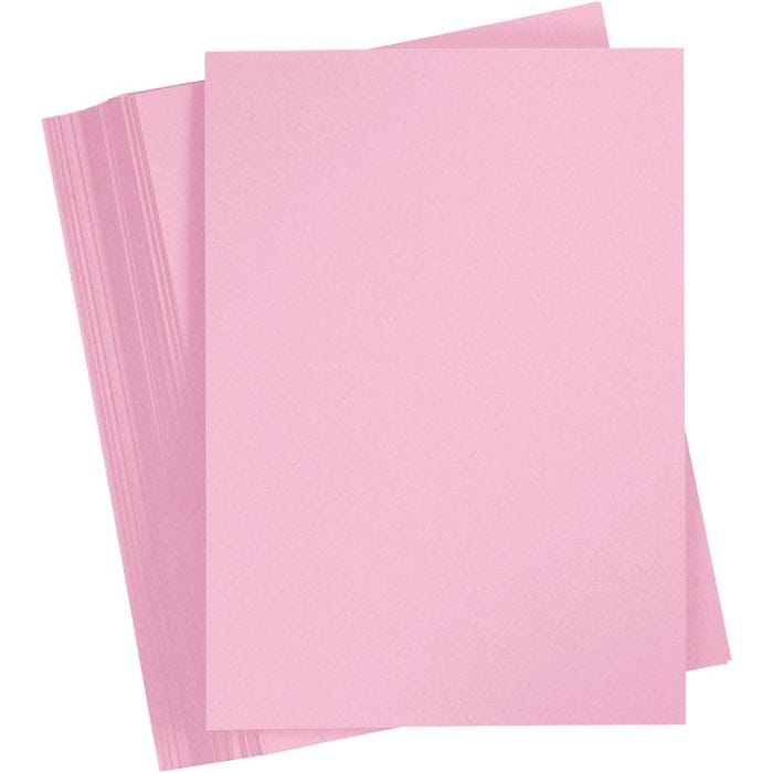 Karton, farbig, A4, Blatt 210x297 mm, 180 g, Hellpink, 100 Bl./ 1 Pck