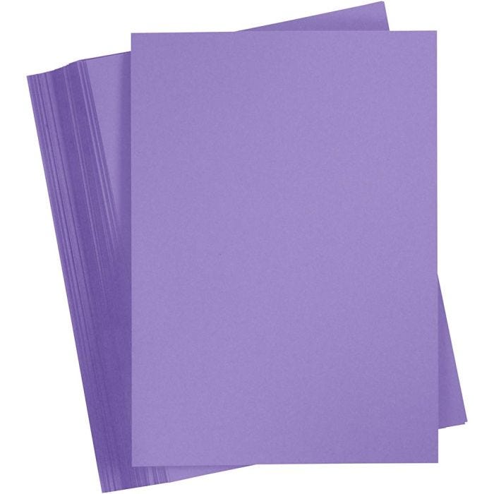 Karton, farbig, A4, Blatt 210x297 mm, 180 g, Flieder, 100 Bl./ 1 Pck