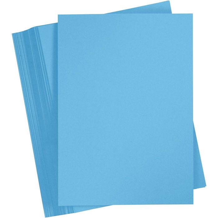 Karton, farbig, A4, Blatt 210x297 mm, 180 g, Blau, 100 Bl./ 1 Pck