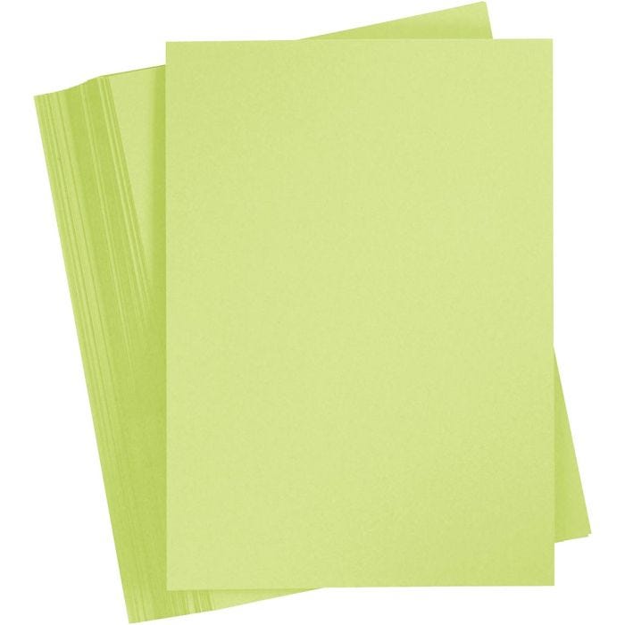 Karton, farbig, A4, Blatt 210x297 mm, 180 g, Hellgrün, 100 Bl./ 1 Pck