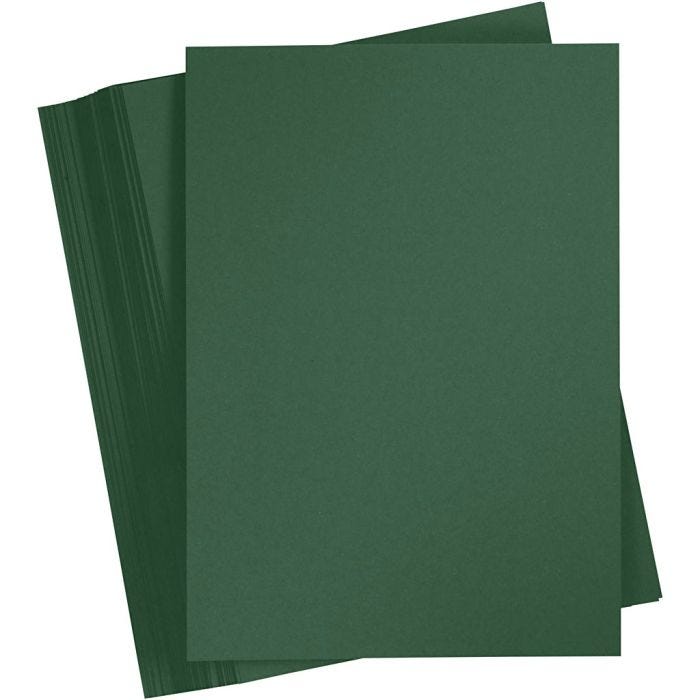 Karton, farbig, A4, Blatt 210x297 mm, 180 g, Dunkelgrün, 100 Bl./ 1 Pck