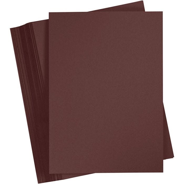 Karton, farbig, A4, Blatt 210x297 mm, 180 g, Dunkelbraun, 100Bl./ 1 Pck