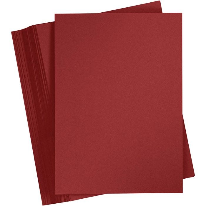 Karton, farbig, A4, Blatt 210x297 mm, 180 g, Dunkelrot, 100 Bl./ 1 Pck