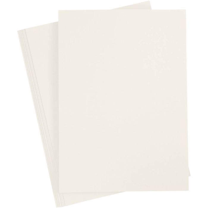 Karton, A4, Blatt 210x297 mm, 220 g, Naturweiß, 10Stk/ 1 Pck