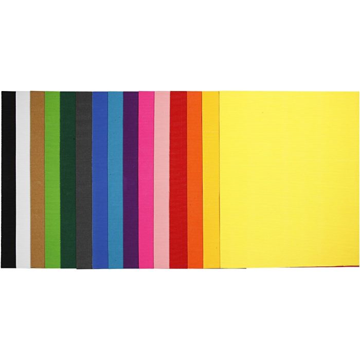 Wellkarton, Blatt 50x70 cm, 80 g, Sortierte Farben, 15 Bl./ 1 Pck