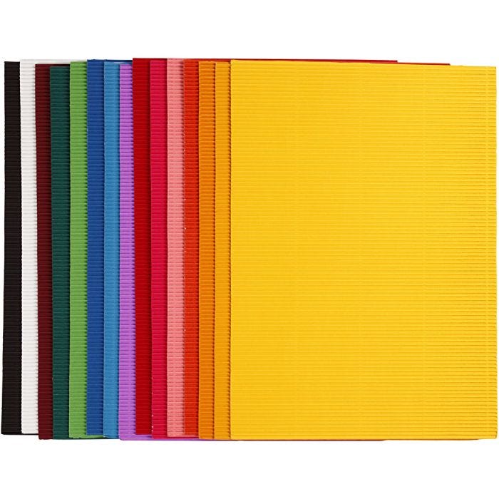 Wellkarton, Blatt 25x35 cm, 80 g, 15 Bl. sort./ 1 Pck