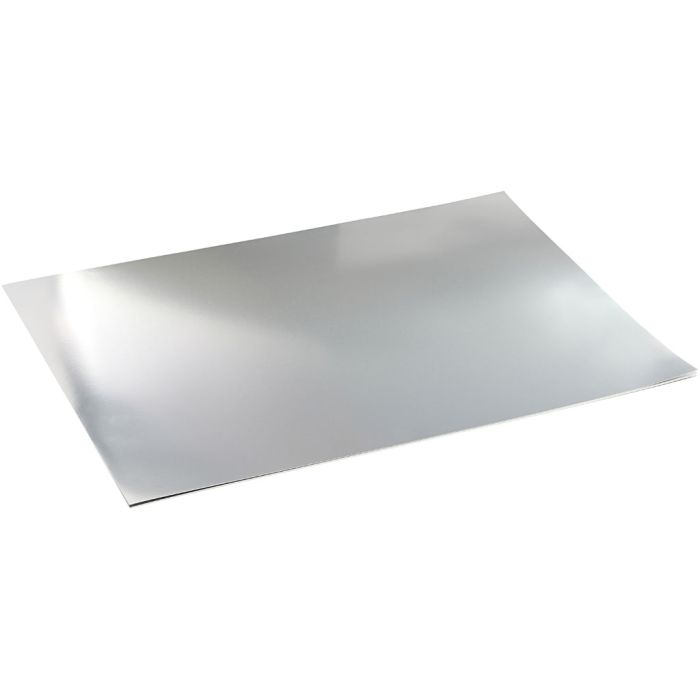 Metallic-Folienkarton, A2, Blatt 420x594 mm, 280 g, Silber, 10Bl./ 1 Pck
