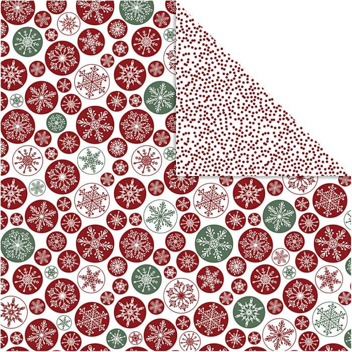 Design-Papier, Eiskristalle / Punkte, Blatt 30,5x30,5 cm, 180 g, 5 Bl./ 1 Pck