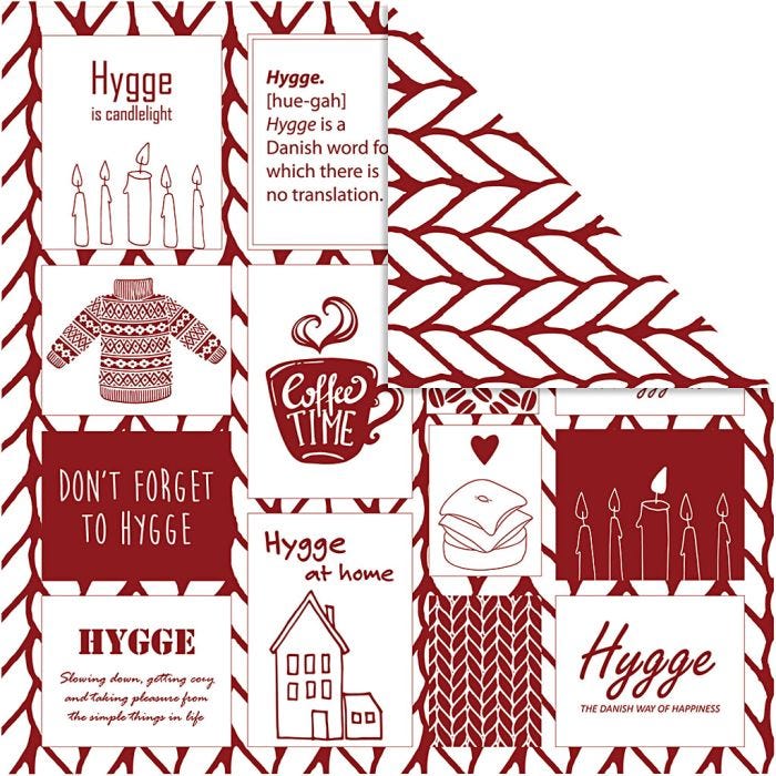 Design-Papier, Hygge / Strickmuster, Blatt 30,5x30,5 cm, 180 g, 5 Bl./ 1 Pck