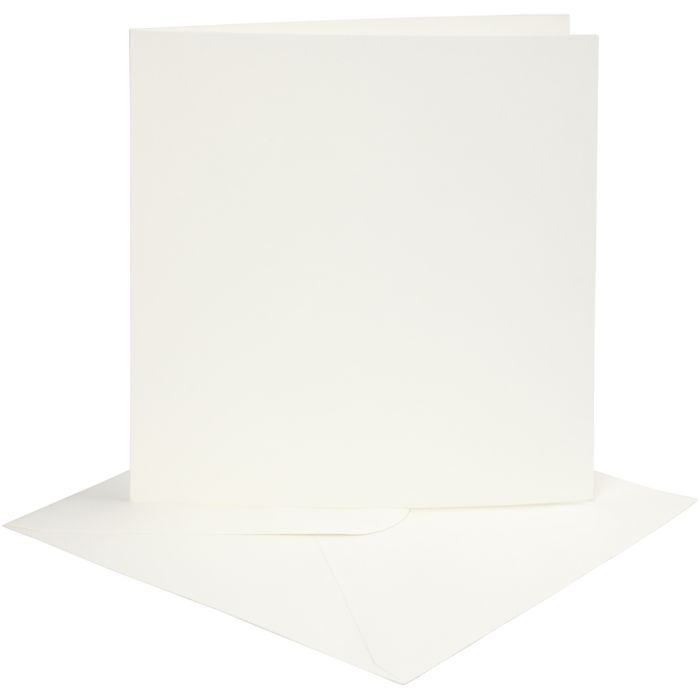 Karten & Kuverts, Kartengröße 15,2x15,2 cm, Umschlaggröße 16x16 cm, 220 g, Naturweiß, 4 Set/ 1 Pck