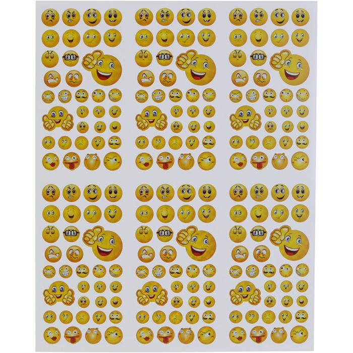 Smileys, Blatt 20x25 cm, 5 Bl./ 1 Pck