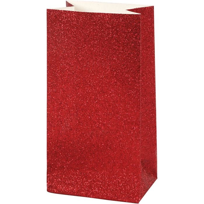 Papiertüten, H 17 cm, Größe 6x9 cm, 200 g, Rot, 8 Stk/ 1 Pck
