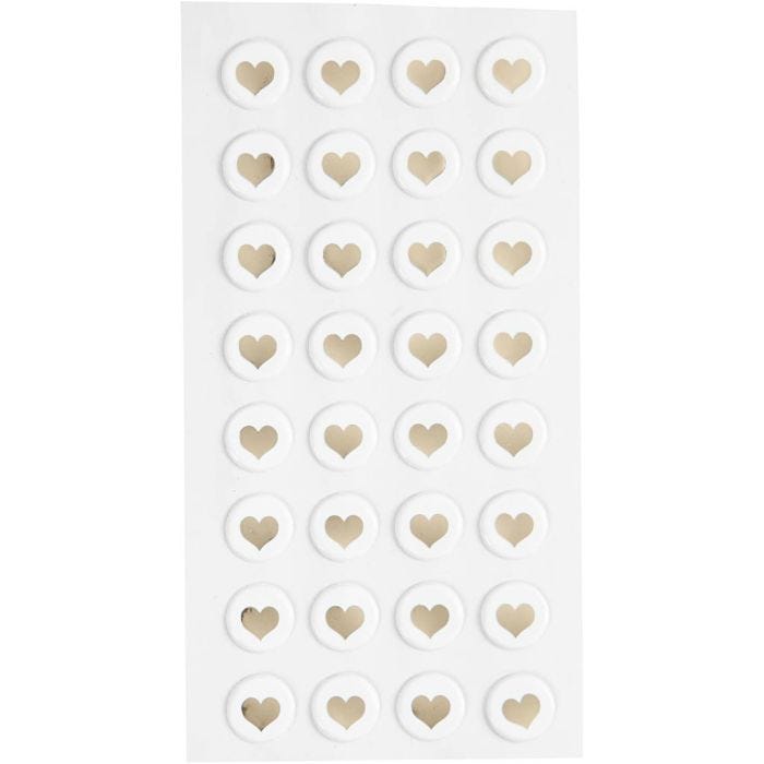 Puffy Sticker, D 14 mm, Dicke 2 mm, Weiß, 32 Stk/ 1 Pck