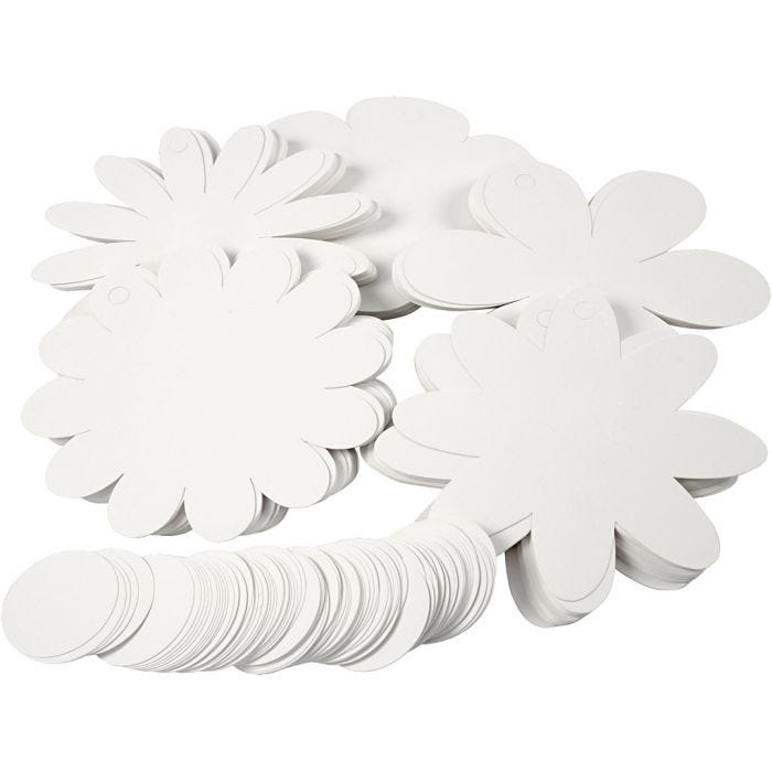 Blumen, D 20 cm, 400 g, Weiß, 5x20 Stk/ 1 Pck