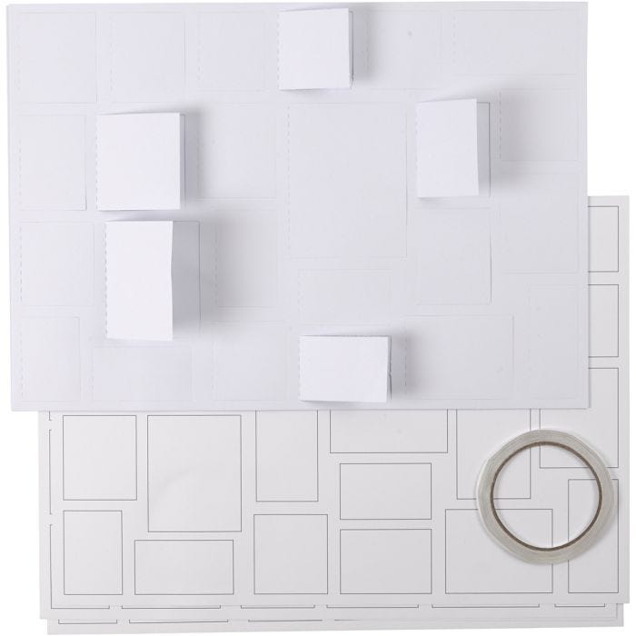 Adventkalender, Größe 30x42 cm, Weiß, 5 Stk/ 1 Pck