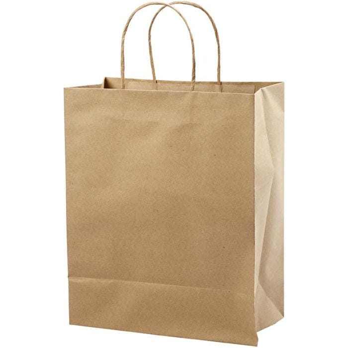 Papiertüten, H 33 cm, B 26x13 cm, 125 g, Braun, 10Stk/ 1 Pck