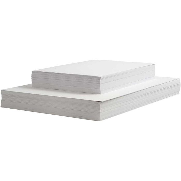 Zeichenpapier, A4,A3, 130+160+190 g, Weiß, 6x500 Bl., 3000 Bl. sort./ 1 Pck