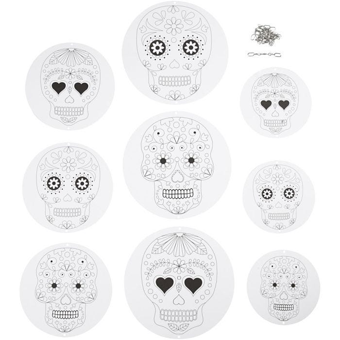 Mobile mit Motivdruck, D 12+15+18 cm, 300 g, Weiß, 3Set/ 1 Pck