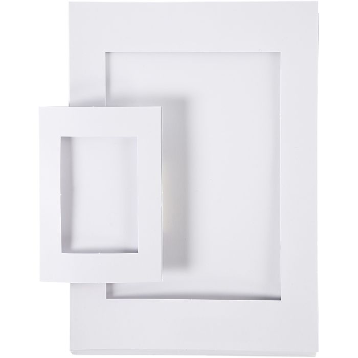 Passepartout-Rahmen, Größe A4+A6, 230 g, Weiß, 2x60 Stk/ 1 Pck