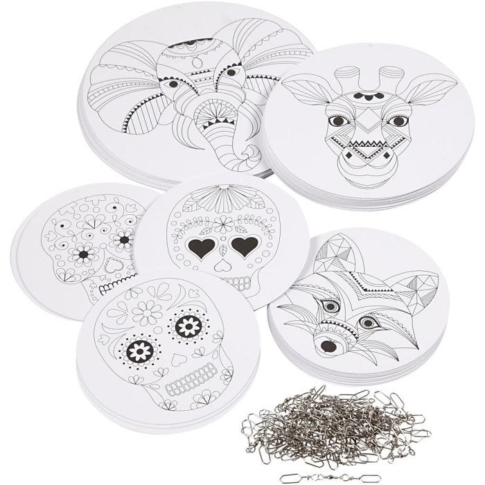 Mobile mit Motivdruck, D 12+15+18 cm, 300 g, Weiß, 20Set/ 1 Pck
