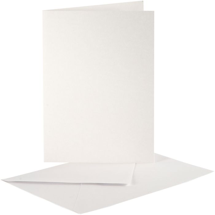 Perlmuttkarten &amp; Kuverts, Kartengröße 10,5x15 cm, Umschlaggröße 11,5x16,5 cm, Creme, 10 Set/ 1 Pck