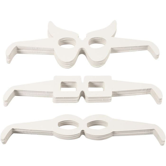 Brillen, H 4,5-10 cm, L 32 cm, Weiß, 160 Stk/ 1 Pck