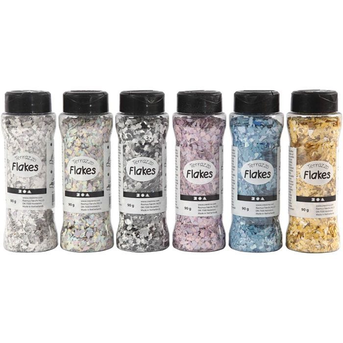 Terrazzo-Flocken, Sortierte Farben, 6x90 g/ 1 Pck