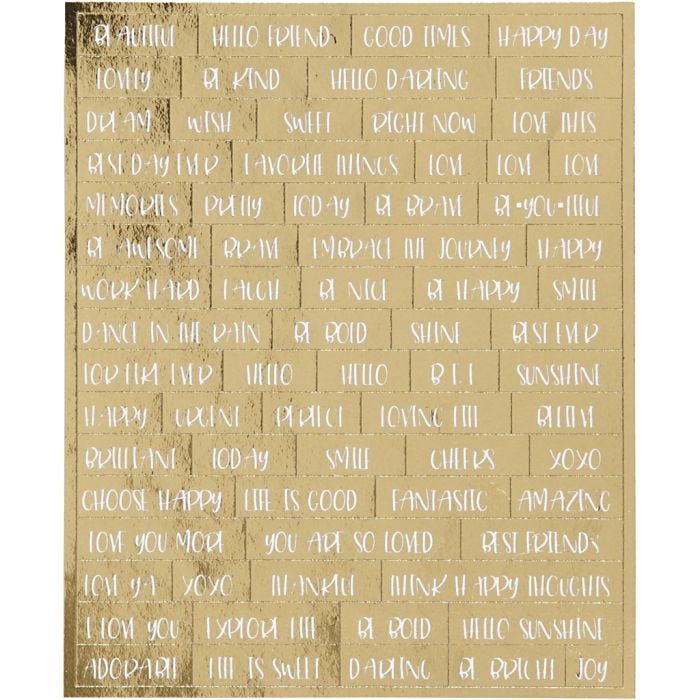 Sticker, Blatt 10x11,5 cm, Gold, 4Stk/ 1 Pck