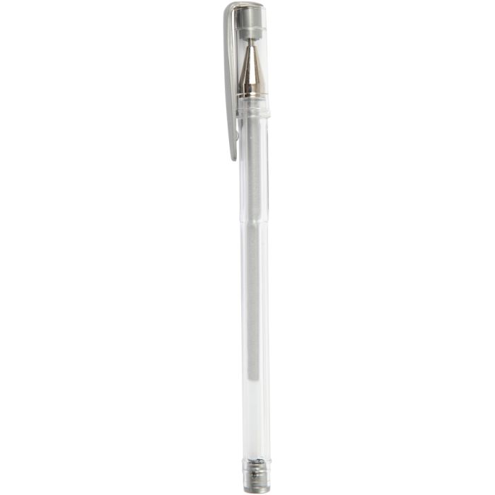 Gelschreiber, Strichstärke 0,8 mm, Silber, 6Stk/ 1 Pck
