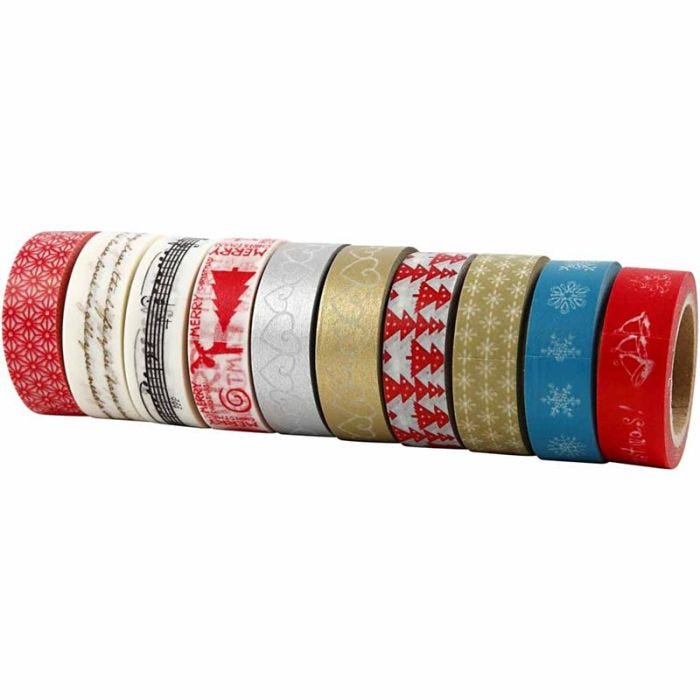Klebeband, Weihnachten, B 15 mm, 10x10m/ 1 Pck