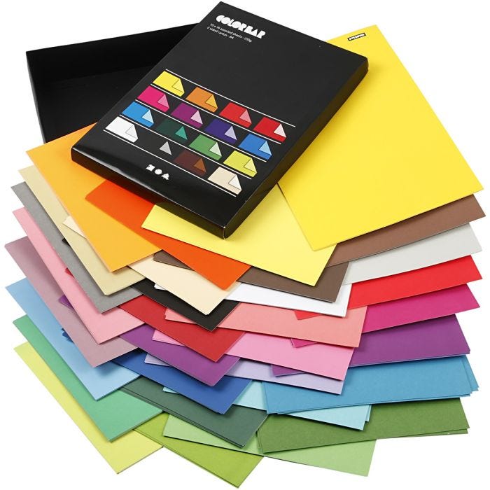 Color Bar-Papier, A4, Blatt 210x297 mm, 100 g, Sortierte Farben, 16x10Bl./ 1 Pck