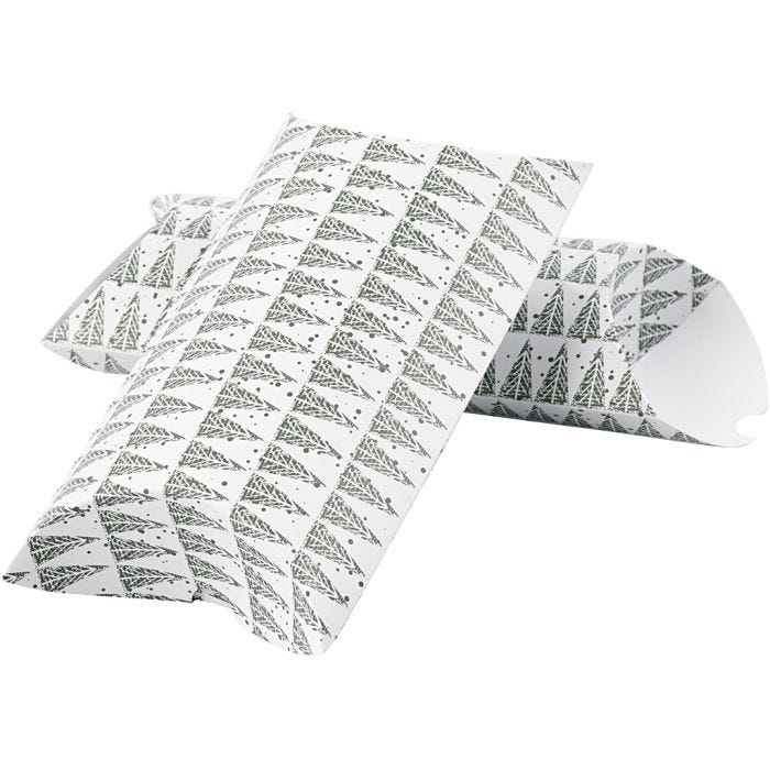 Faltbare Geschenkbox, Fichte, Größe 18x15x6 cm, 300 g, Grün, 3Stk/ 1 Pck