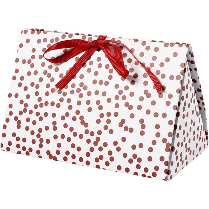 Geschenkverpackung, Punkte, Größe 15x7x8 cm, 250 g, Rot, 3Stk/ 1 Pck