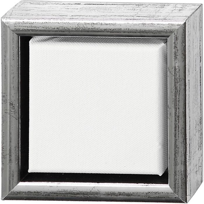 Leinwand mit Holzrahmen, Größe 10x10 cm, 360 g, Weiß, 6Stk/ 1 Pck