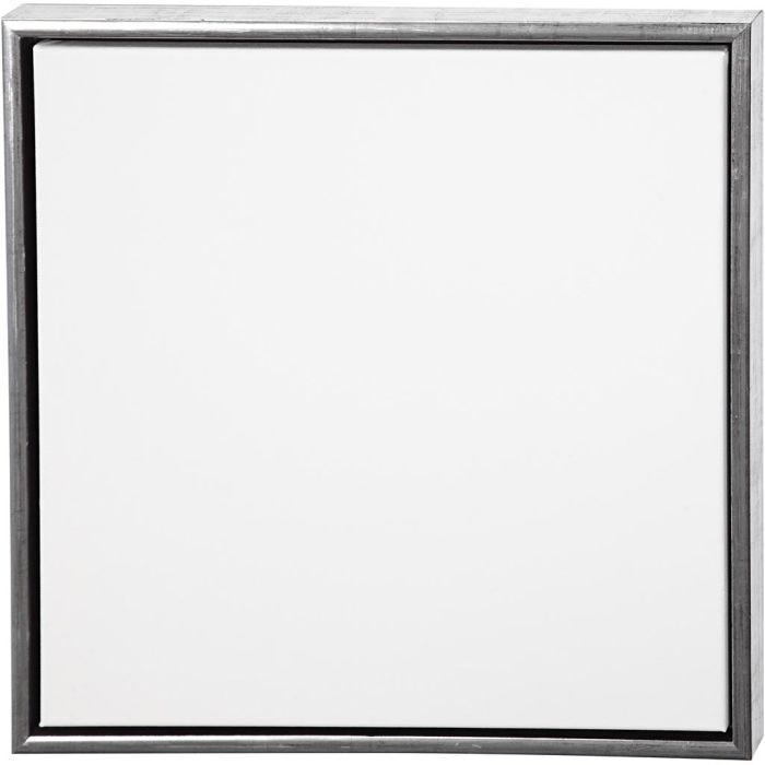 Leinwand mit Holzrahmen, Größe 50x50 cm, 360 g, Antiksilber, Weiß, 1 Stk
