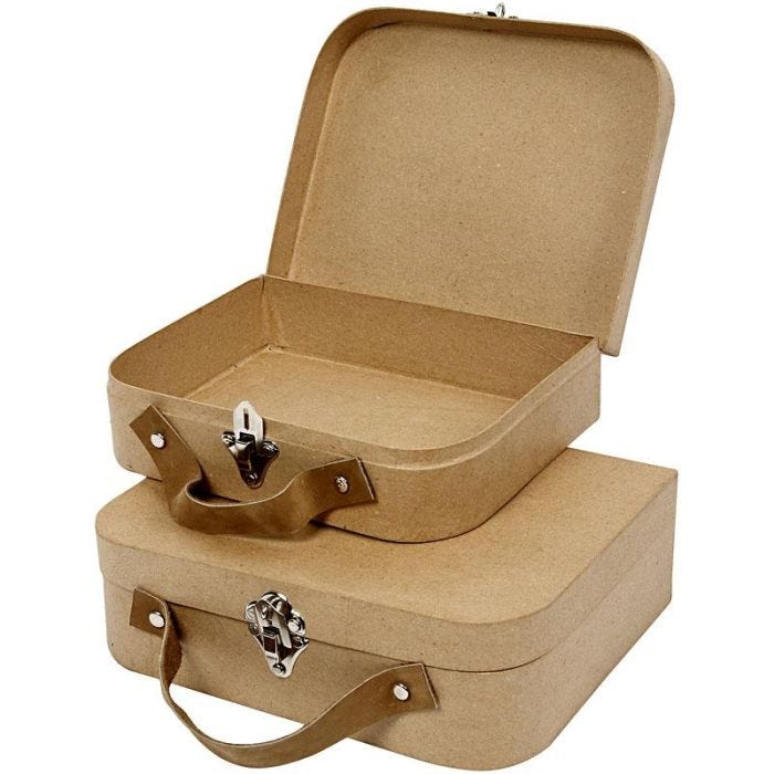 Koffer, handgearbeitet, Größe 25,5x20x8+22,5x18x6,5 cm, 2Stk/ 1 Set
