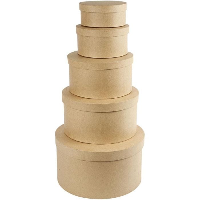 Hutschachtel-Set, H 8+10+13+15+19 cm, D 16,5+18,5+24+28,5+35,5 cm, 5Stk/ 1 Set