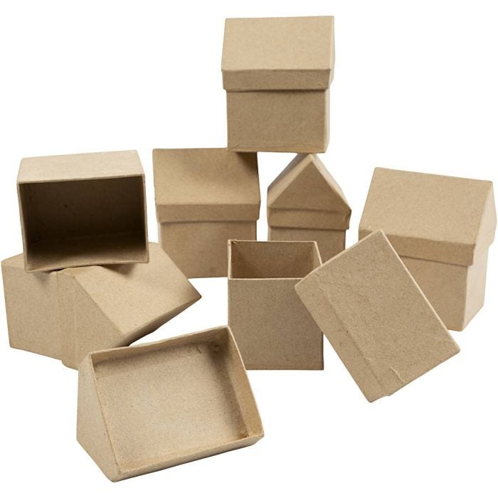 Schachteln in Hausform, H 10,5 cm, Größe 6x8,5 cm, 5x4Stk/ 1 Pck