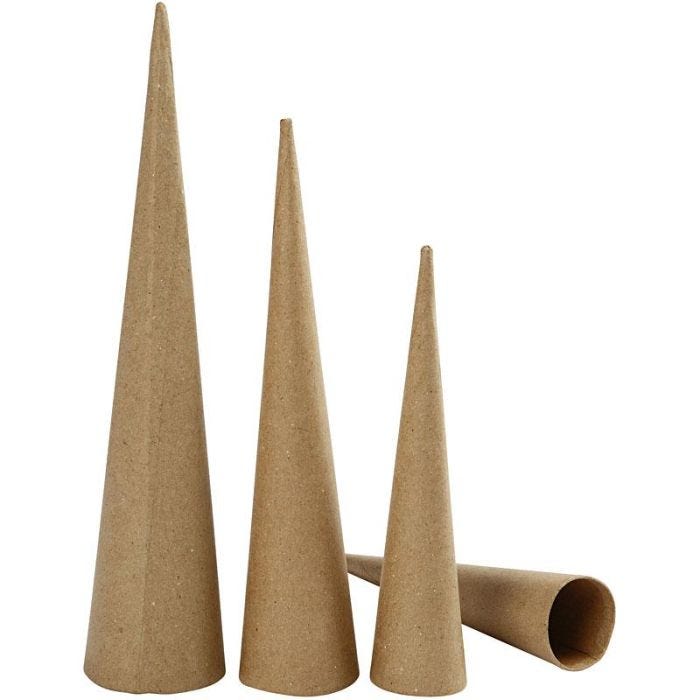 Kegelset, 20-25-30 cm, 4-5-6 cm, 3Stk/ 1 Pck