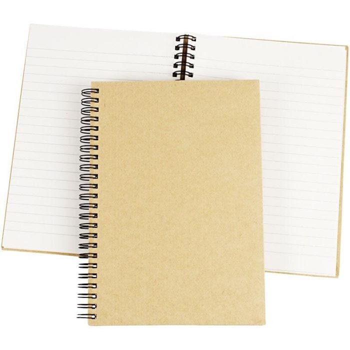 Notizbuch mit Spiralbindung, A5, Blatt 148x210 mm, 60 g, Braun, 1 Stk