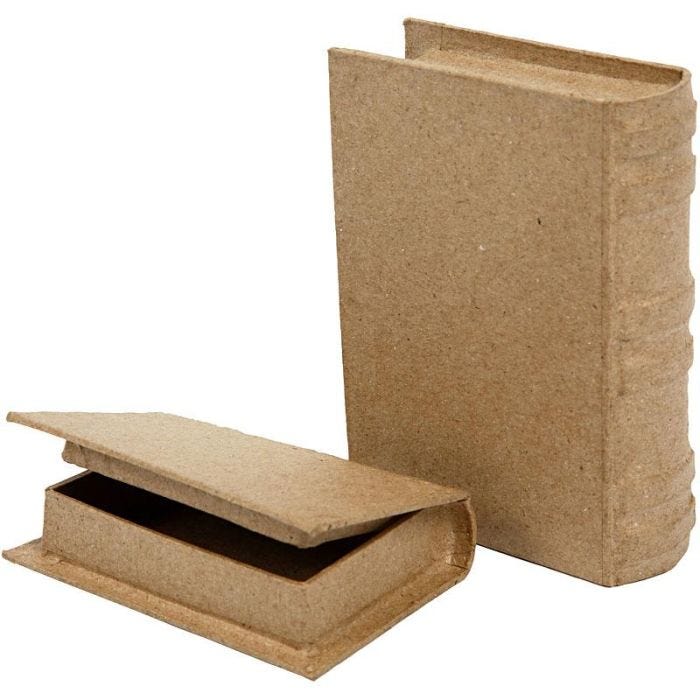 Schachtel in Buchform, Größe 8x11,5x2,5 cm, 2 Stk/ 1 Set