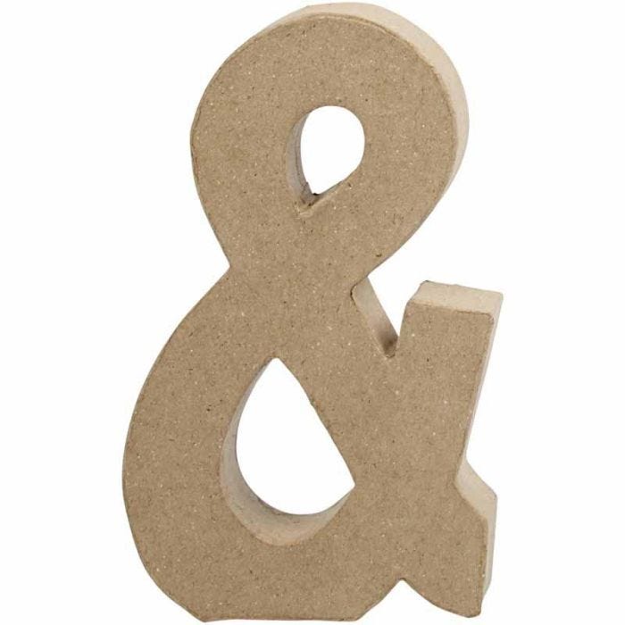 Zeichen, &amp;, H 19,9 cm, B 11,5 cm, Dicke 2,5 cm, 1 Stk
